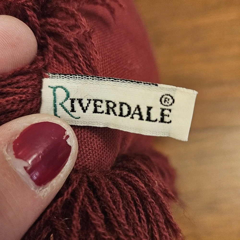 Riverdale Tapestry Throw Pillow Santa Sleigh Reindeer Christmas Made In‎ USA